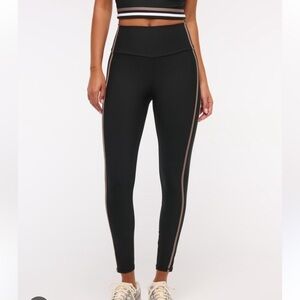 Abercrombie & Fitch YPB Curve Love Leggings Black Brown‎ Stripe XS